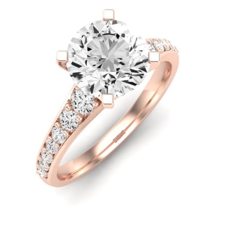 Holly Moissanite Matching Band Only (does Not Include Engagement Ring) For Ring With Round Center rosegold