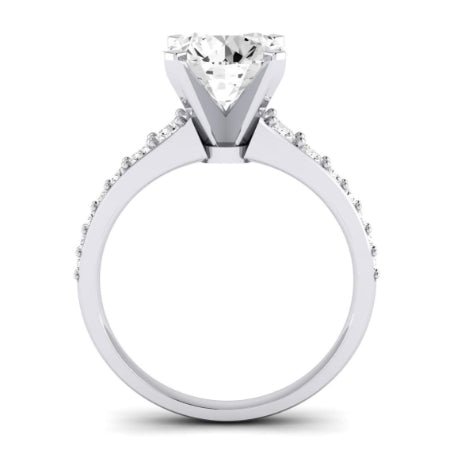 Holly Moissanite Matching Band Only (does Not Include Engagement Ring) For Ring With Round Center whitegold
