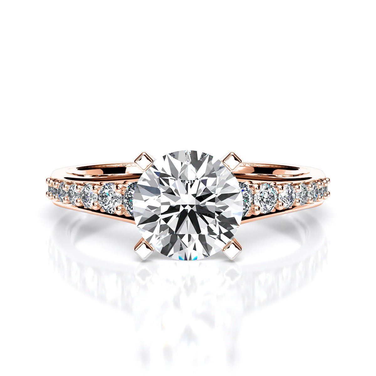 Holly Round Moissanite Engagement Ring rosegold