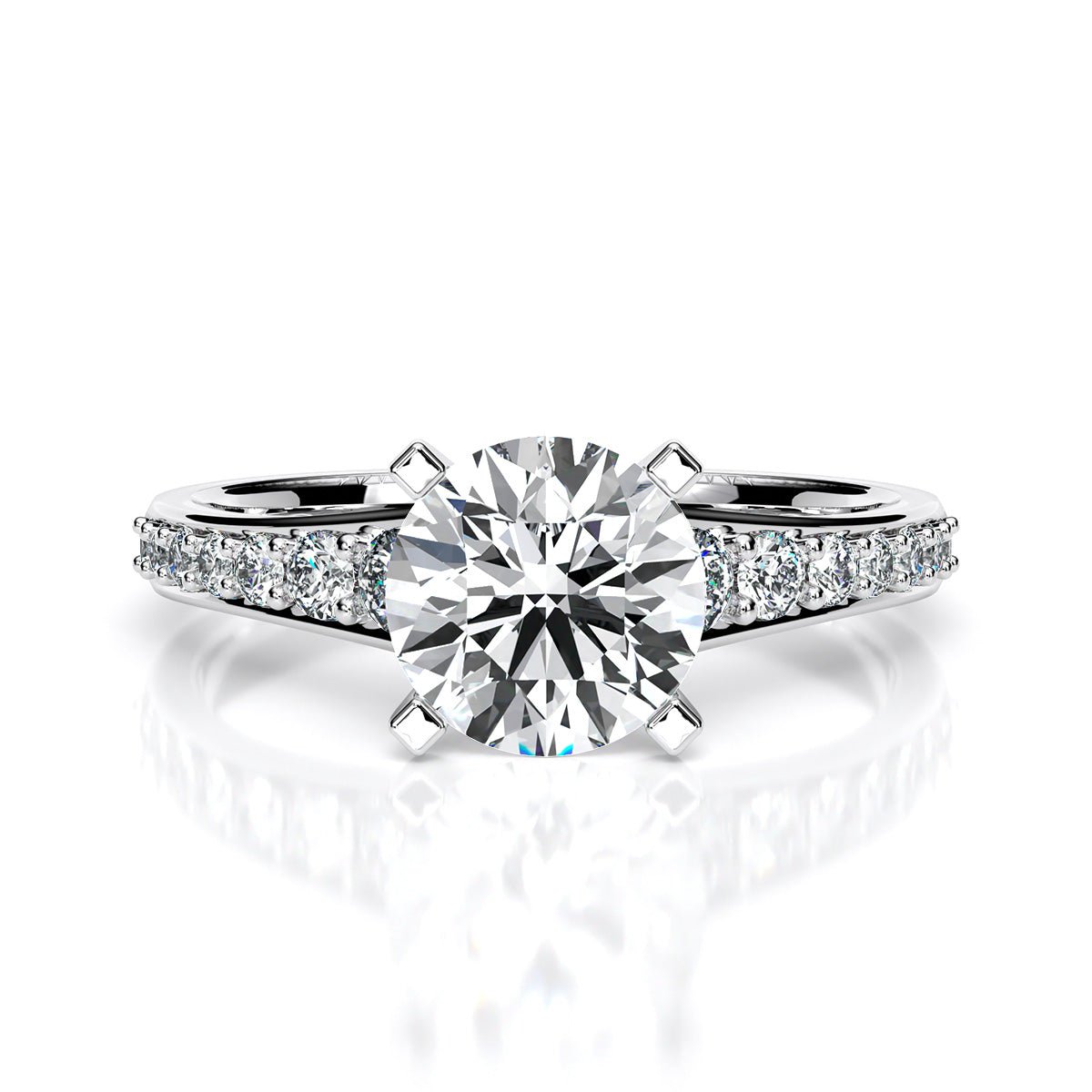 Holly Round Moissanite Engagement Ring whitegold
