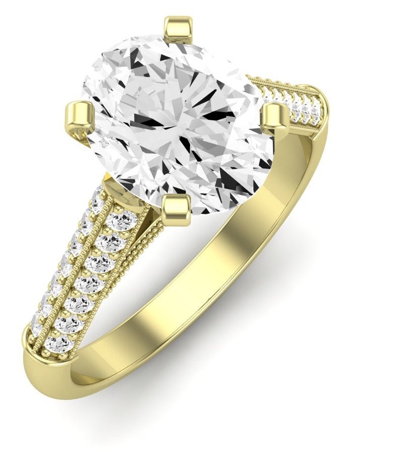 Iberis Oval Moissanite Engagement Ring yellowgold
