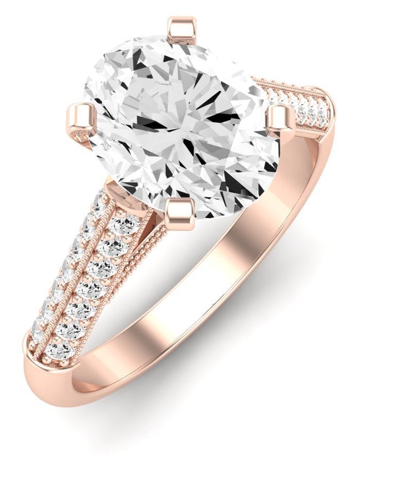 Iberis Oval Moissanite Engagement Ring rosegold