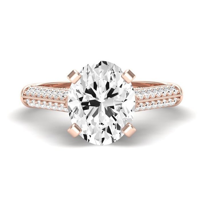 Iberis Oval Moissanite Engagement Ring rosegold