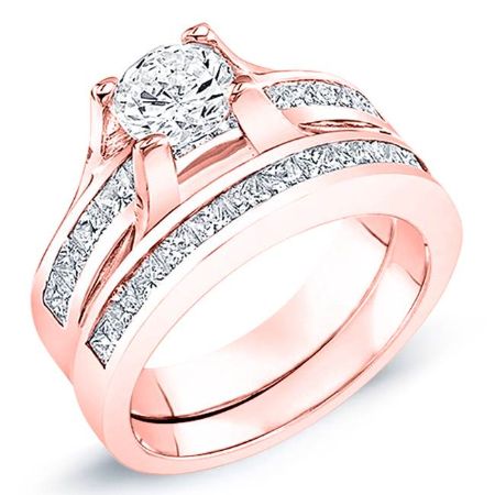 Ilima Round Moissanite Bridal Set rosegold