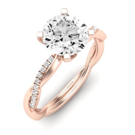 Iris Moissanite Matching Band Only (does Not Include Engagement Ring) For Ring With Round Center rosegold