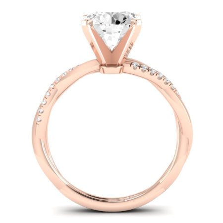 Iris Moissanite Matching Band Only (does Not Include Engagement Ring) For Ring With Round Center rosegold