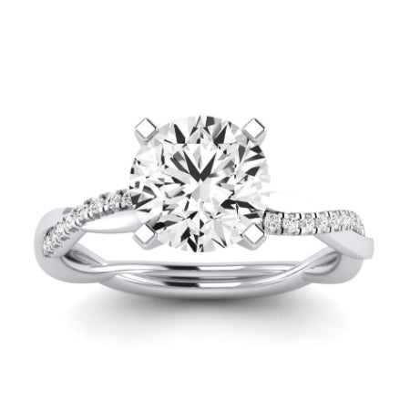 Iris Moissanite Matching Band Only (does Not Include Engagement Ring) For Ring With Round Center whitegold