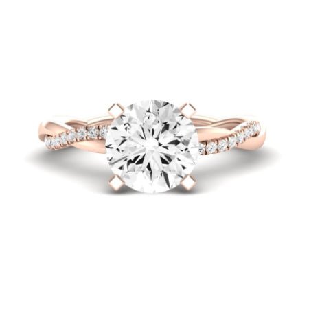 Iris Moissanite Matching Band Only (does Not Include Engagement Ring) For Ring With Round Center rosegold