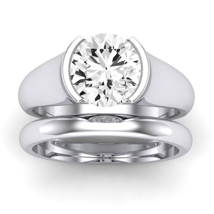 Jasmine Diamond Matching Band Only (does Not Include Engagement Ring) For Ring With Round Center whitegold