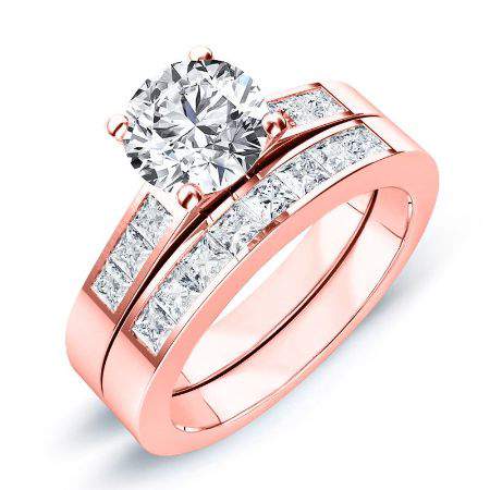 Jessamine Round Moissanite Bridal Set rosegold