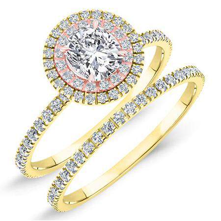 Juniper Cushion Moissanite Bridal Set yellowgold