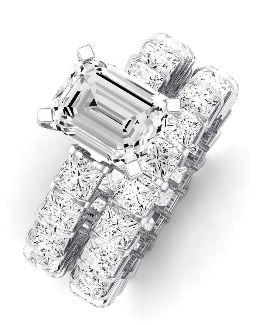 Kalina Emerald Moissanite Bridal Set whitegold