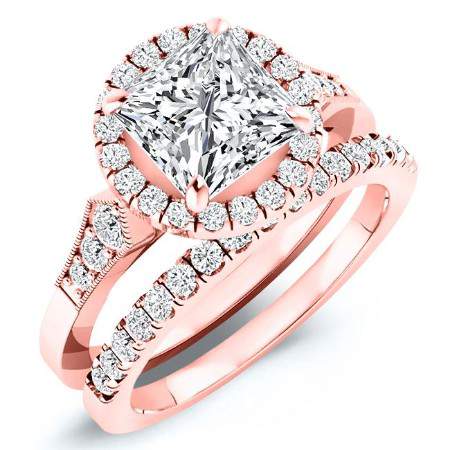Kalmia Princess Moissanite Bridal Set rosegold