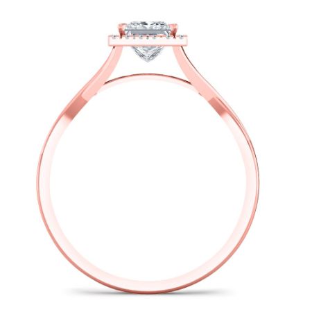 Larkspur Princess Moissanite Bridal Set rosegold