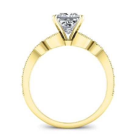 Laurel Round Moissanite Engagement Ring yellowgold