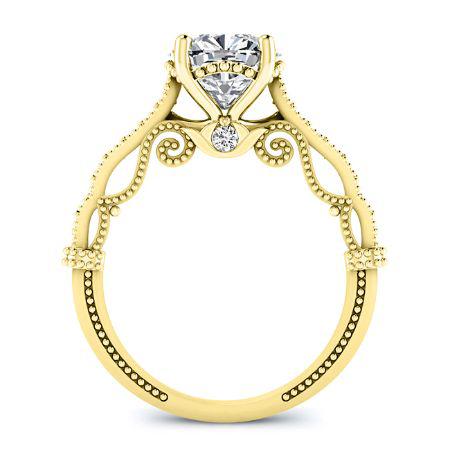 Laylani Cushion Moissanite Bridal Set yellowgold