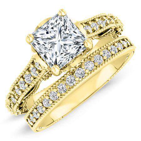 Laylani Princess Moissanite Bridal Set yellowgold