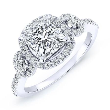 Lunaria Princess Moissanite Bridal Set whitegold