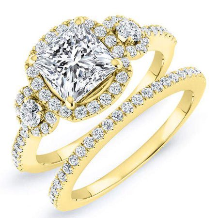 Lunaria Princess Moissanite Bridal Set yellowgold