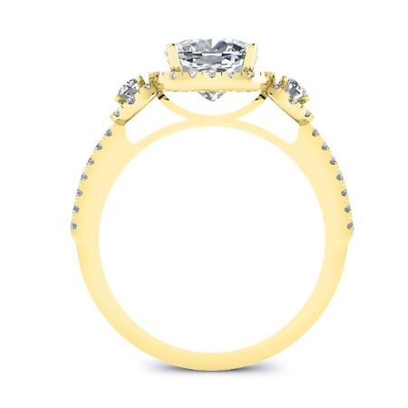 Lunaria Round Moissanite Engagement Ring yellowgold