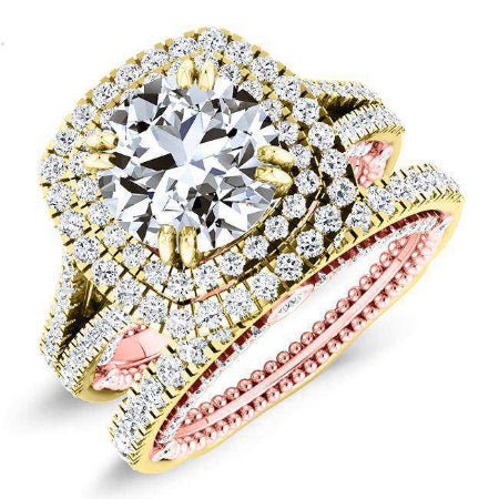 Lupin Round Moissanite Bridal Set yellowgold