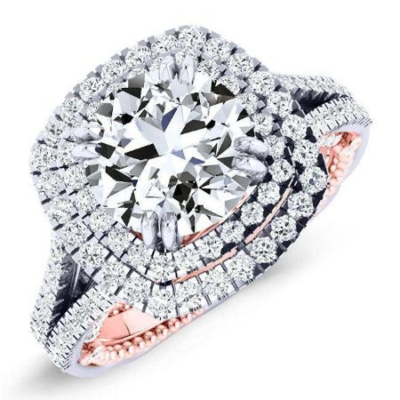 Lupin Round Moissanite Bridal Set whitegold