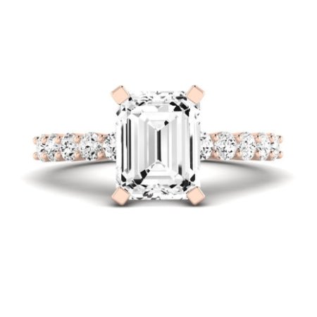 Magnolia Emerald Moissanite Bridal Set rosegold