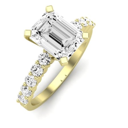 Magnolia Emerald Moissanite Bridal Set yellowgold