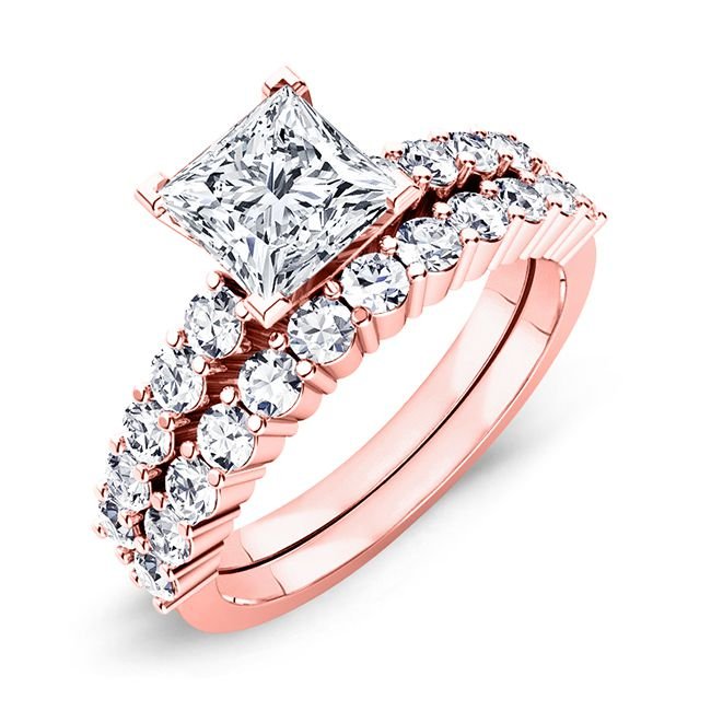 Magnolia Princess Moissanite Bridal Set rosegold