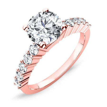 Magnolia Round Moissanite Bridal Set rosegold