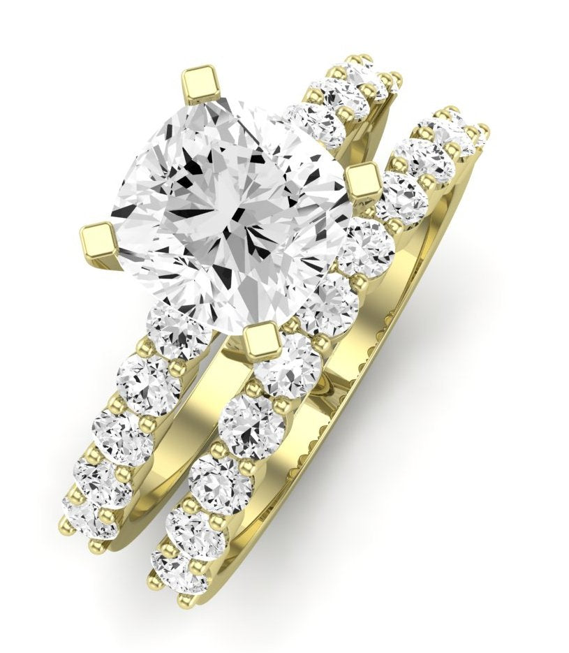 Magnolia Diamond Matching Band Only (does Not Include Engagement Ring) For Ring With Cushion Center yellowgold