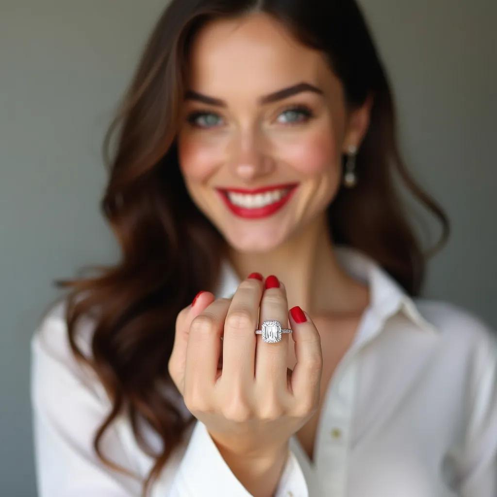 Mallow - Emerald Diamond Engagement Ring (Clarity Enhanced)