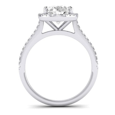 Mallow Moissanite Matching Band Only (does Not Include Engagement Ring) For Ring With Oval Center whitegold