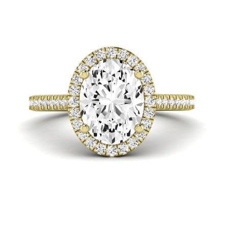Mallow Moissanite Matching Band Only (does Not Include Engagement Ring) For Ring With Oval Center yellowgold