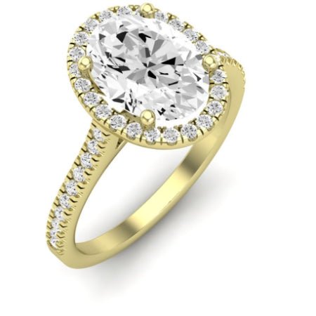 Mallow Moissanite Matching Band Only (does Not Include Engagement Ring) For Ring With Oval Center yellowgold