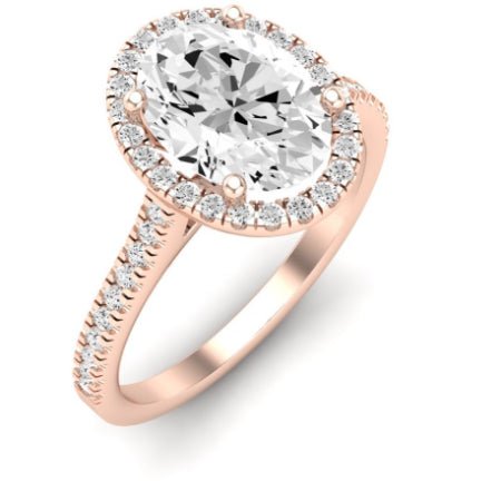 Mallow Moissanite Matching Band Only (does Not Include Engagement Ring) For Ring With Oval Center rosegold