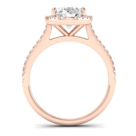 Mallow Moissanite Matching Band Only (does Not Include Engagement Ring) For Ring With Oval Center rosegold