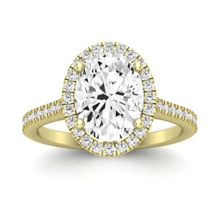 Mallow Moissanite Matching Band Only (does Not Include Engagement Ring) For Ring With Oval Center yellowgold