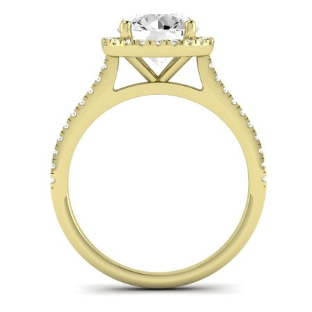 Mallow Moissanite Matching Band Only (does Not Include Engagement Ring) For Ring With Oval Center yellowgold