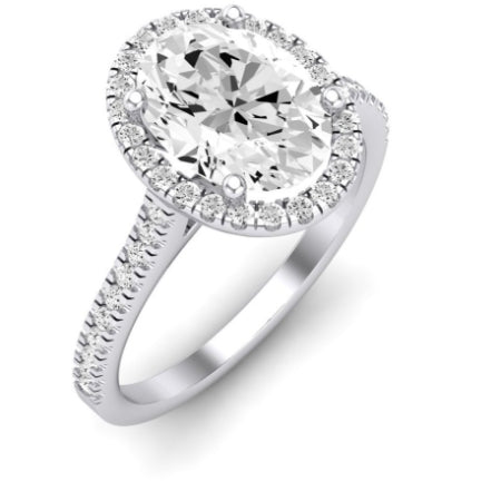 Mallow Moissanite Matching Band Only (does Not Include Engagement Ring) For Ring With Oval Center whitegold
