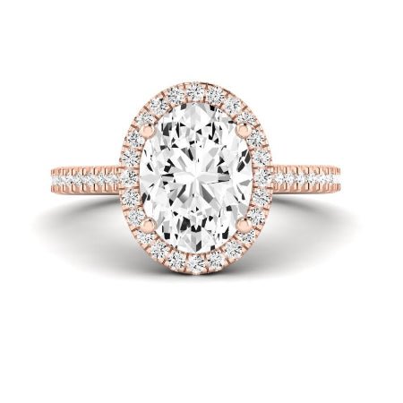Mallow Moissanite Matching Band Only (does Not Include Engagement Ring) For Ring With Oval Center rosegold