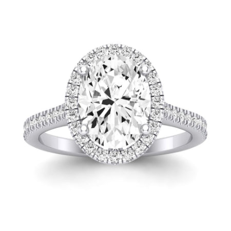 Mallow Moissanite Matching Band Only (does Not Include Engagement Ring) For Ring With Oval Center whitegold