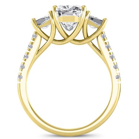Marjoram Moissanite Matching Band Only (engagement Ring Not Included) For Ring With Cushion Center yellowgold