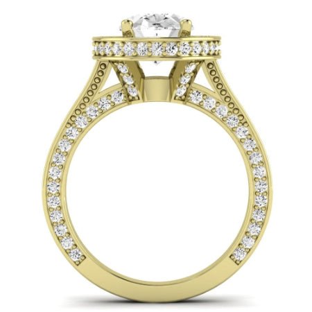 Buttercup Moissanite Matching Band Only (does Not Include Engagement Ring) For Ring With Oval Center yellowgold