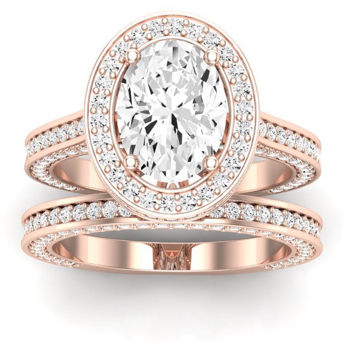 Buttercup Moissanite Matching Band Only (does Not Include Engagement Ring) For Ring With Oval Center rosegold