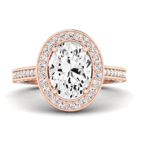 Buttercup Moissanite Matching Band Only (does Not Include Engagement Ring) For Ring With Oval Center rosegold