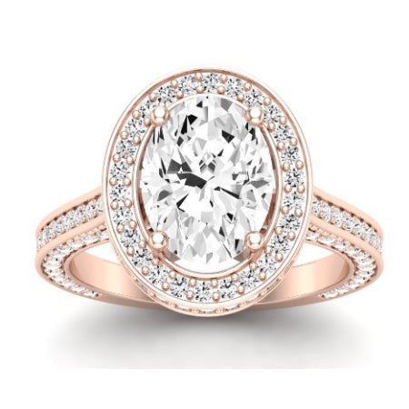 Buttercup Moissanite Matching Band Only (does Not Include Engagement Ring) For Ring With Oval Center rosegold