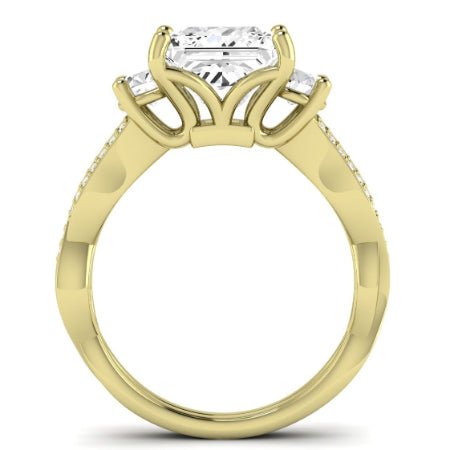 Bottlebrush Moissanite Matching Band Only (does Not Include Engagement Ring) For Ring With Princess Center yellowgold