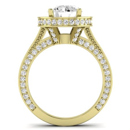 Buttercup Moissanite Matching Band Only (does Not Include Engagement Ring) For Ring With Round Center yellowgold