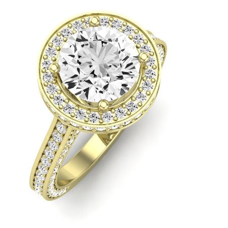 Buttercup Moissanite Matching Band Only (does Not Include Engagement Ring) For Ring With Round Center yellowgold